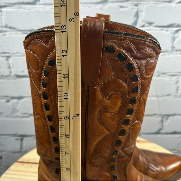 Durango Cowboy Boots Leather Brown Vintage Men’s 8 1/2 D (10.5 Women’s) 60s-70s - Picture 10 of 13